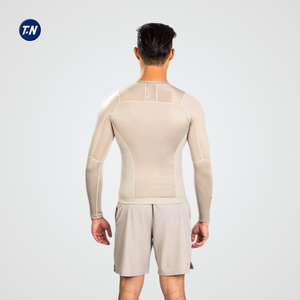 Custom Brand Unisex Adult Rashguard UV Protection Gym Ergonomic Design Anti-Microbial 220g Heat-Transfer Printed - Product Image 4