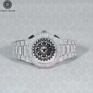 Montre mécanique de luxe Charm_Jewels en acier inoxydable pour homme, cadran analogique 40 mm, fermoir caché à bouton-poussoir, date automatique, vintage, 10 bars - Product Image 1