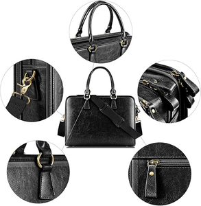 Elegante Maletín para Portátil de Gran Capacidad, Personalizado OEM, Funda de Cuero Genuino Color Borgoña, Funda Protectora de Alta Calidad para Hombre y Mujer - Product Image 5
