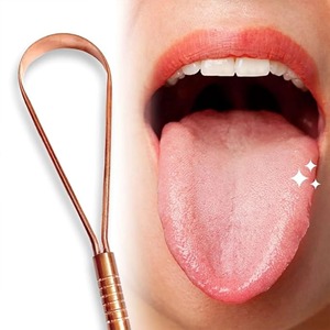 Grattoir à langue artisanal en cuivre – Outil de soin buccal haut de gamme pour des rituels de bien-être raffinés - Product Image 1
