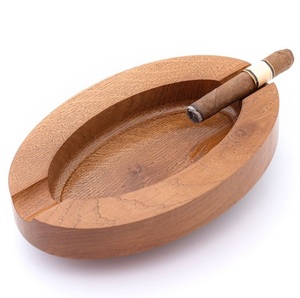 Handmade Wooden <b>Ashtray</b> with Cigar Holder Modern Design Solid Wood Desktop Accessory for Home Use - Product Image 5