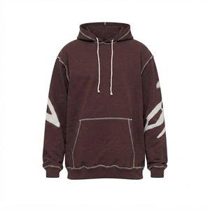 Conjunto de Chándal con Capucha Marrón para Hombre, Personalizado con Logotipo, Manga Larga, Estampado, Informal, con Bolsillos Laterales, para Otoño - Product Image 4