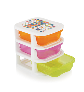 Stackable Plastic <b>Storage</b> <b>Drawers</b> Rectangle Three-Layer PP Material <b>for</b> Kitchen Neatening <b>Storage</b> - Product Image 3