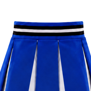 Jupe plissée bleu roi pour femmes, taille haute, uniforme d'équipe athlétique, performance de danse, entraînement, compétition - Product Image 5