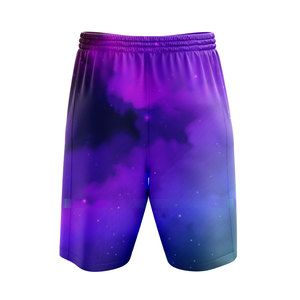 Shorts de basketball personnalisés OEM 100 % polyester sublimé, à cordon de serrage, double couche, respirants, entrejambe de 5 pouces - Product Image 2