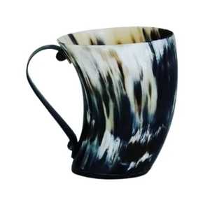 Mug en corne poli fait main, de qualité alimentaire, moderne, pour la décoration de mariage et les cadeaux - Rani Industries - Product Image 1