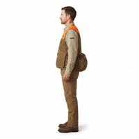 Gilet de chasse Olinc Sports pour hommes, en toile épaisse respirante, haute visibilité, multi-poches, pour adultes
