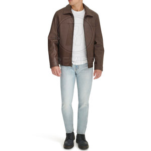 Chaqueta de Cuero Ecológica Transpirable de Alta Calidad con Logotipo Frontal Personalizable, Diseño a Bajo Precio para Hombre, Invierno - Product Image 5