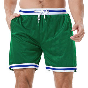 Men's Fitness Casual Style Double <b>Layer</b> Mesh Shorts 100% Polyester Solid <b>Mid</b> Waist Quick Dry Breathable for Basketball Gym - Product Image 4