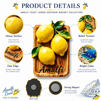 Aimant de réfrigérateur en résine 3D personnalisé, souvenirs touristiques de la côte d'Amalfi en Italie, aimant de réfrigérateur en forme de fruit, fabricant d'aimants de réfrigérateur
