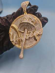 จี้ห้อยคอแบบฮิปฮอปดีไซน์เองได้ เงินแท้ 925 ประดับเพชรโมอิสซาไนต์ VVS จี้ห้อยคอวงกลมสลักชื่อตามสั่ง จี้ห้อยคอตัวอักษรสองสี - Product Image 6