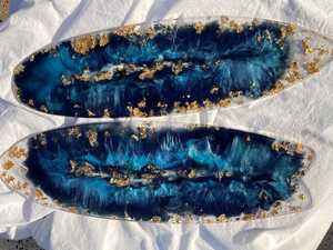 Resin Handicraft Serving <b>Tray</b> with Special White and Gold Rim Design <b>Perfume</b> & Earring Decorative <b>Tray</b> for Easter at Low Price - Product Image 4