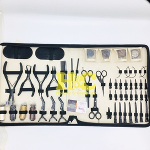 Kit de pinces à extensions capillaires durables - Qualité chirurgicale, tout-en-un, meilleures ventes, pour fils, clips et micro-perles, ciseaux inclus - Product Image 1