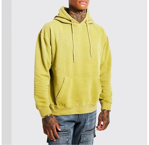 Sweat à capuche unisexe vintage personnalisé, délavé à l'acide, effet usé, streetwear, sans cordon, en polaire polyester/coton, écologique - Product Image 2