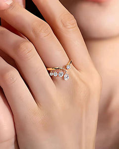 Pear Lab Diamond <b>Open</b> Band Engagement <b>Ring</b> Modern Cascade Design Gold Plated Women's Gift <b>Ring</b> wedding <b>ring</b> for woman gift <b>ring</b> - Product Image 4