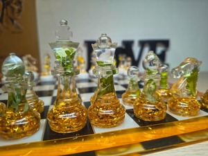 High-End Modern Handmade Eco-Friendly <b>Chess</b> <b>Set</b> Resin <b>Chess</b> Board in Gift Box for Artistic Resin <b>Chess</b> Pieces - Product Image 2