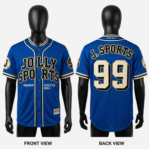 Men's GSM Breathable <b>Polyester</b> Mesh Blue Baseball Jersey Custom Tackle Twill Logo <b>100</b>% cotton T-<b>shirt</b> for men loose fit printed - Product Image 5