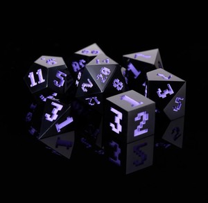 Jeu de dés en résine transparente, chiffres polyédriques, pièces de jeu de société colorées faites à la main - Product Image 6
