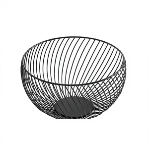 Panier à fruits en fil métallique artisanal avec finition personnalisée, bol de rangement décoratif pour fruits et légumes pour comptoir de cuisine et salle à manger - Product Image 1