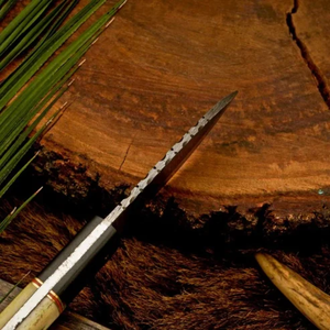 Couteau de chasse à lame fixe en acier Damas, pointe tombante, bord dentelé, manche ergonomique, couteau de survie pour l'extérieur - Product Image 2