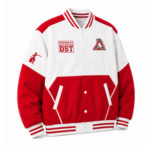 Delta |   Sigma |   Chaqueta Universitaria Theta Sorority Roja y Blanca, Estilo Bomber con Letras Griegas, Parches Bordados, Chaqueta Griega para Mujer - Product Image 5