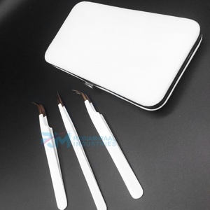 Pince à épiler pour extensions de cils RMI Shin Rose Gold Plasma Tip Smooth Tip, revêtement blanc anti-magnétique, 10 mm, prise en main parfaite - Product Image 3