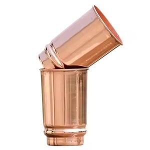 Paire de verres à eau muraux droits moyens en verre cuivré martelé pour la salle à manger, les bureaux et les chambres d'hôtel - Product Image 5