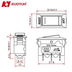 Enchufe con Interruptor Dos en Uno Serie KUOYUH 94N, 15 Amp/20 Amp, Uso Industrial y Doméstico, Plástico - Product Image 5