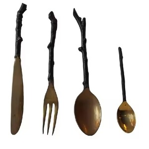 Ensemble de couverts modernes en métal avec manche en os, finition miroir haute brillance, compatible lave-vaisselle, idéal pour les réceptions - Product Image 5