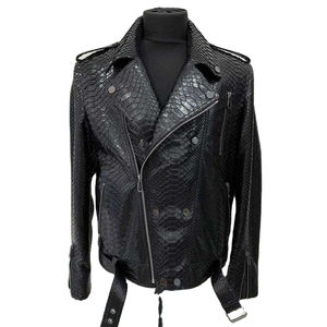 Chaqueta de Invierno de Piel de Serpiente para Hombre, de Alta Calidad, Ecológica, con Logotipo Personalizado, Estilo Vintage, Cortavientos - Product Image 1