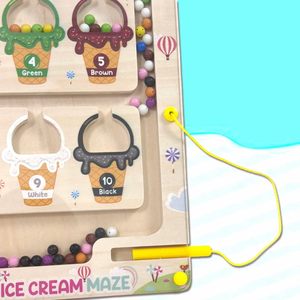 Wudly Magnetic Color <b>Number</b> Maze Educational Wooden <b>Puzzle</b> Board for 3 4 5 Years Old Boys Girls Fine Motor Skills Bead Mazes - Product Image 4