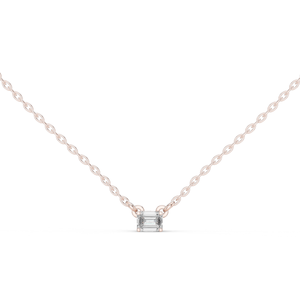 Colgante de Diamante Cultivado en Laboratorio con Corte Esmeralda, Chapado en Oro Rosa de 10K, de Lujo, para Mujer - Product Image 1