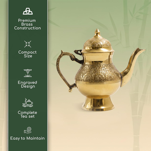 Handcrafted Brass Tea <b>Kettle</b> Engraved Decorative Teapot Traditional Metal Coffee Pot <b>Vintage</b> Inspired Kitchen Tableware - Product Image 6