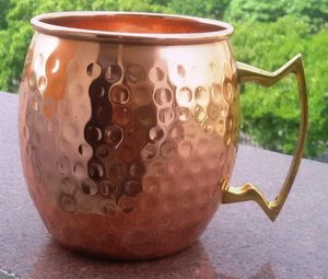 <b>Copper</b> hammered mug set for refined designer refreshment culture hammered finish metal <b>cups</b> durable reusable serving mugs - Product Image 5