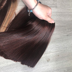 Color marrón marca de nacimiento cabello humano hueso textura recta 100% cabello humano vietnamita envío rápido conjunto paquete con cierre - Product Image 5