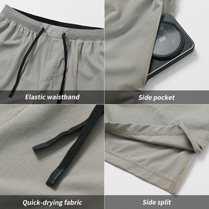 กางเกงขาสั้นออกกำลังกายแห้งเร็ว กางเกงกีฬาเปล่าแบบกำหนดเองได้ ชุดออกกำลังกายชาย กางเกงวิ่ง - Product Image 6