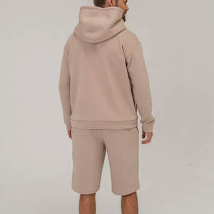 Conjunto de Dos Piezas de Sudadera con Capucha y Pantalones Cortos Deportivos Transpirables de Forro Polar para Hombre, para Uso Diario en Otoño - Product Image 3