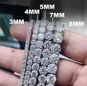 Pulsera de tenis de plata de ley con moissanita, chapada en oro, con dijes en forma de amantes, delicada, certificada, joyería de aniversario, para San Valentín, para él - Product Image 3