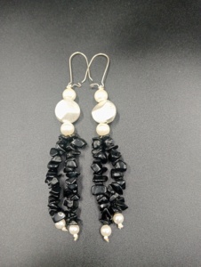Amaira Jewels Butterfly Drop <b>Earrings</b> Gold Plated <b>Red</b> Beads Black Chips Freshwater Pearl Minimalist Women's Dangle Party - Product Image 6