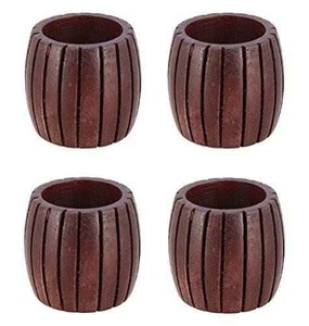 Eco Friendly Wooden Napkin Rings Handmade Solid Wood Serviette Holder Set for Dining Table Decor - Product Image 5