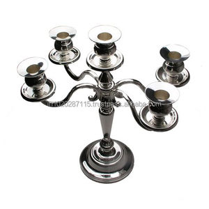 Grand candélabre en aluminium élégant pour les arrangements multi-bougies dans les banquets officiels et les grandes célébrations - Product Image 6