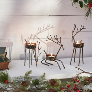 Portavelas de Reno Metálico Vintage, Decoración para Árbol de Navidad, Hecho a Mano, Ecológico, Duradero, Acabado Plateado, Tamaño Personalizable - Product Image 4