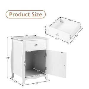 Comodino con Gambe Curve e Cassetto per Arredamento Camera da Letto - Product Image 4