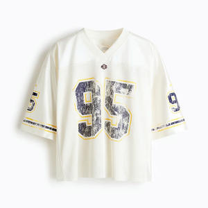 Camiseta de Fútbol Americano de Malla de Poliéster Transpirable, Estilo Urbano Oversize, con Estampado de Número, Uniforme de Equipo, OEM, Marca Privada, Pedidos al por Mayor - Product Image 1