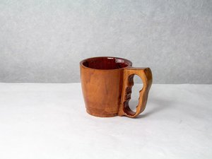 Tasse à café en bois faite à la main, chopes à bière en bois massif avec poignée ergonomique, articles de boisson personnalisés, vente en gros d'ustensiles de cuisine - Product Image 5