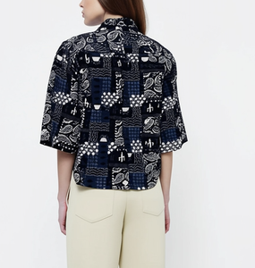 Camisa Tejida Estampada para Mujer, Venta al Por Mayor OEM ODM, Primavera Verano, Personalizada, 100% Algodón, Secado Rápido, Ropa Casual de Alta Calidad - Product Image 2