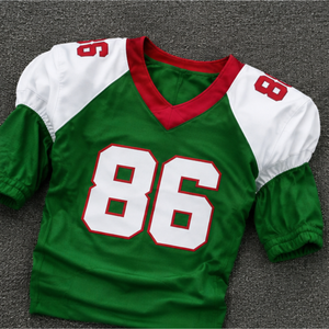Conjunto de Uniforme de Fútbol Americano Verde para Hombre Adulto, Jersey de Manga Corta con Cuello en V Estampado y Pantalones con Cinturón, 100% Poliéster Transpirable - Product Image 3