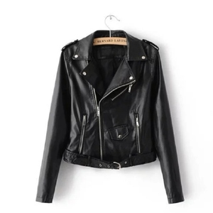 Veste en cuir de vache véritable 100% pour femme, rouge, style motard, fermeture éclair, ceinture à la taille, longueur normale, manches longues, style biker, hiver - Product Image 6