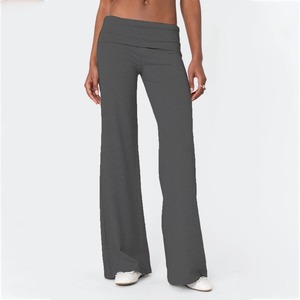 Nuevos Pantalones Deportivos Casuales de Pierna Ancha para Mujer 2026, Pantalones de Yoga con Cintura Baja y Corte Acampanado para Adolescentes, Ropa de Primera Calidad - Product Image 3
