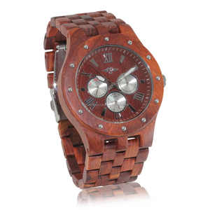 Reloj de pulsera de madera natural con logotipo personalizado, reloj de madera, cronógrafo deportivo, fecha de cuarzo, reloj de madera para hombre de Falak World Export - Product Image 2